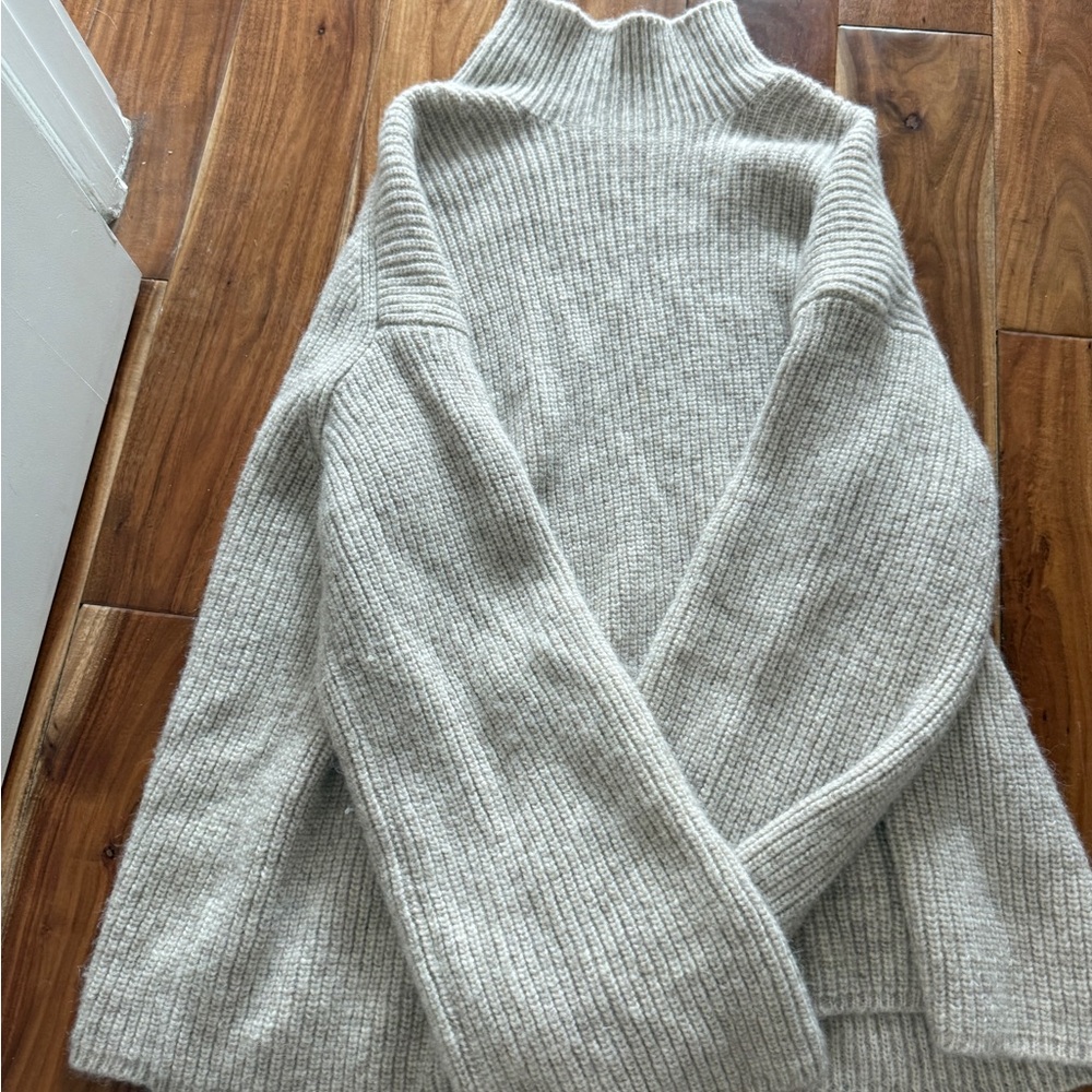 Nanushka Ribbed Gray Turtleneck Sweater
